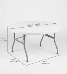 6020inch20plain 1768943835 60" Round Banquet Table Rental – Social Dining Standard