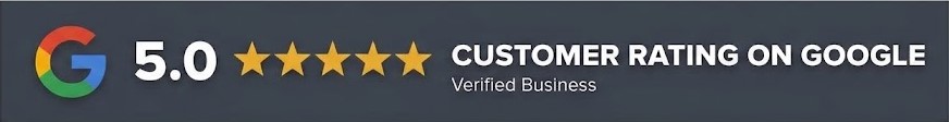 Google 5-star customer review rating badge for Coastal Party Rentals in Myrtle Beach and Murrells Inlet SC